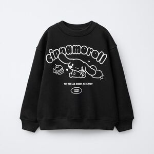 Zara SanrioCinnamoroll Novelty Black Cre Black Graphic Sweatshirt - 5 - 6T